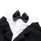 Tuxedo Dog Costume – Elegant Black, Blue or Pinstripe Tuxedo with Bow Tie for Special Occasions