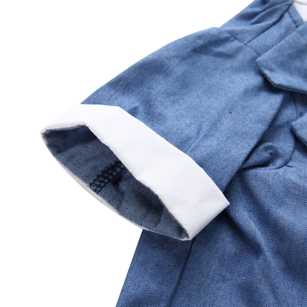 Tuxedo Dog Costume – Elegant Black, Blue or Pinstripe Tuxedo with Bow Tie for Special Occasions