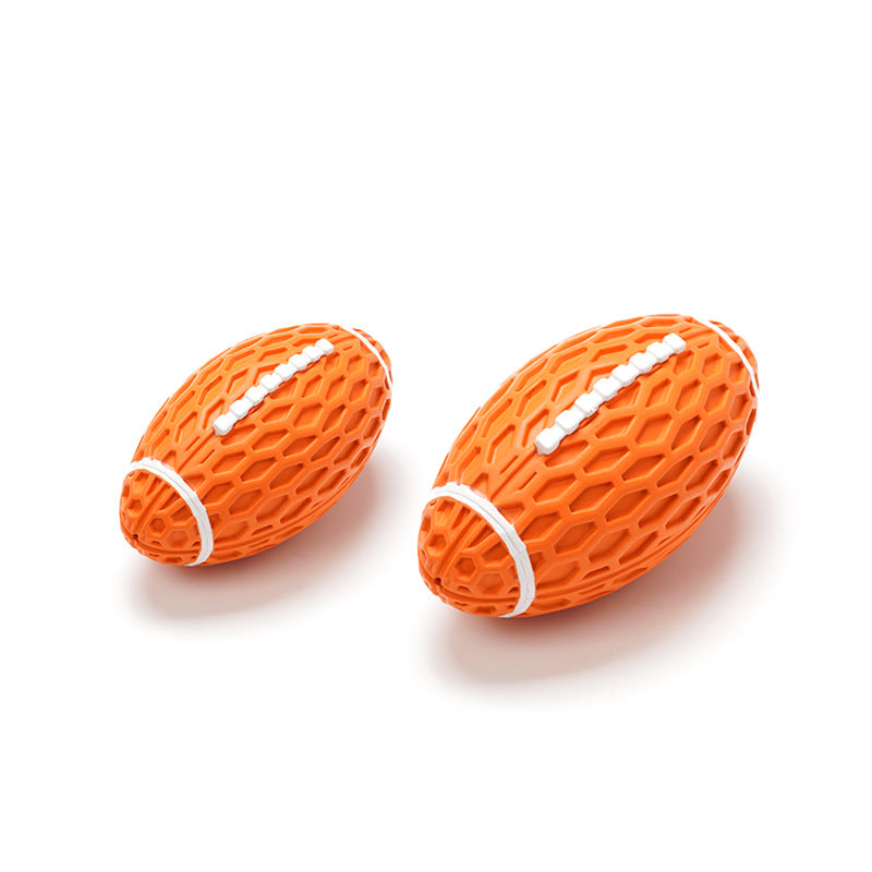 Football-Texture Rugby Ball – Durable Rubber Dog Toy